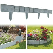 Stone Effect Plastic Palisade Fence, Garden Fence Edging, DIY Decorative Flower Grass Bed for Landscaping Walkways, Palisade Trellis